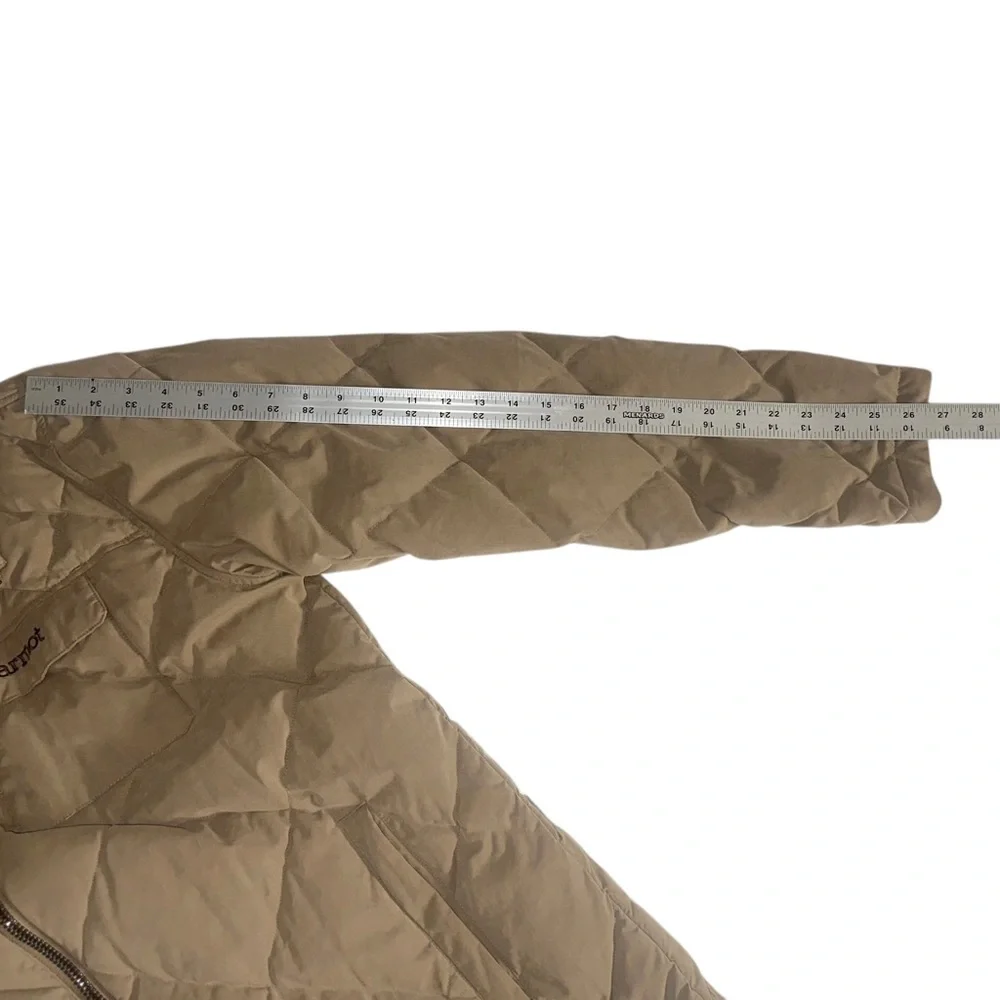 Marmot Men's Beige Tan Quilted Duck Down Burdell Jacket ~ Size L - Picture 11 of 11